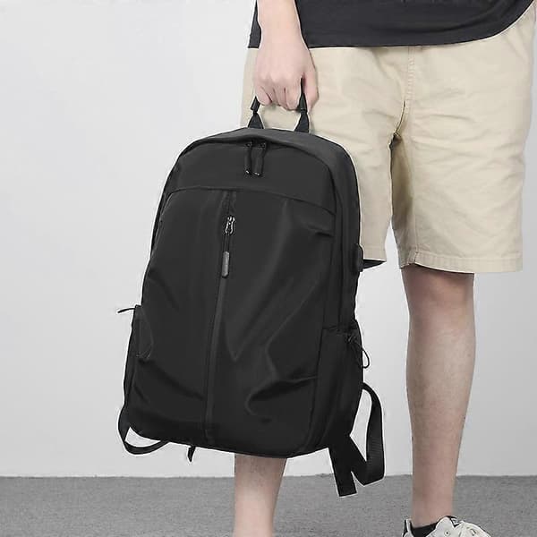 USB-opladningsgrænseflade 30*16*46cm computertaske minimalistisk herre rygsæk (Farve: Sort)