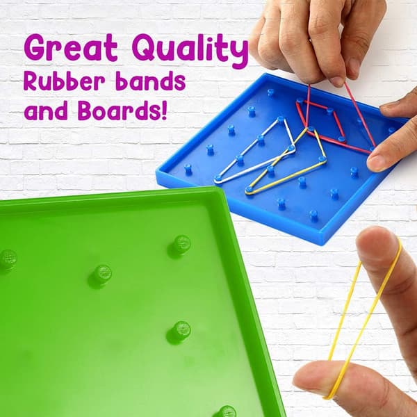 6-pak dobbeltsidet Geoboard matematik manipulerende materiale Array Block Geo Board, pædagogisk legetøj til børn