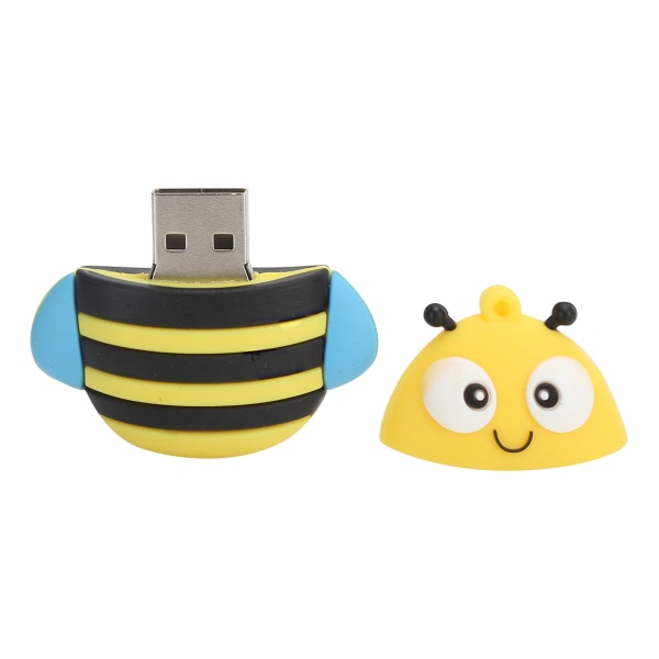 Memory Stick USB Flash Drive Pendrive Lahja Data Storage Sarjakuva 3D Bee Malli Keltainen16GB