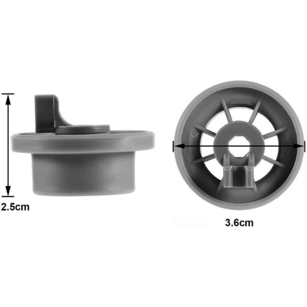 Oppvaskmaskinhjul - Komplett universalsett med 8 nedre kurvhjul - Kompatibel med Bosch, Siemens, Beko, Neff og andre oppvaskmaskiner