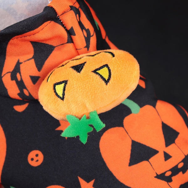 Græskar Kattekostume - Efterår Vintertøj, Sødt Elastisk Hættetrøje til Halloween Kostumefest