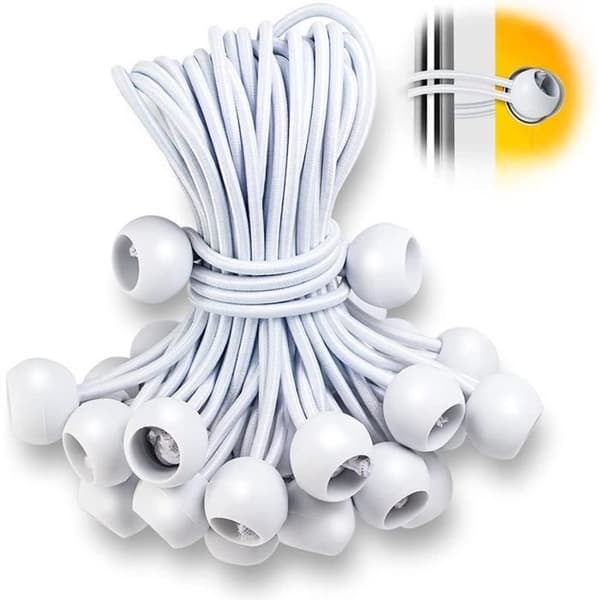 Presenningsstrammere - Pakke med 50 - 20CM Ekspansjonsstropper - Hvit 20 cm White
