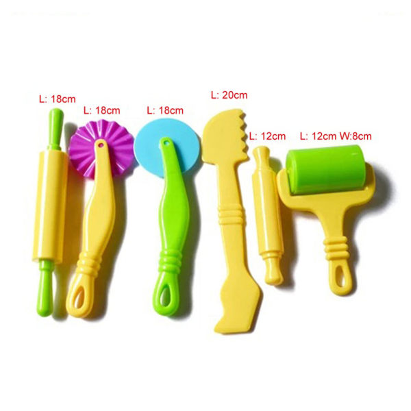 6 st/set Barn Färg Leklera Modell Verktyg Leksaker 3D Plasticine Verktyg Playdough Set Tidiga Lärleksaker