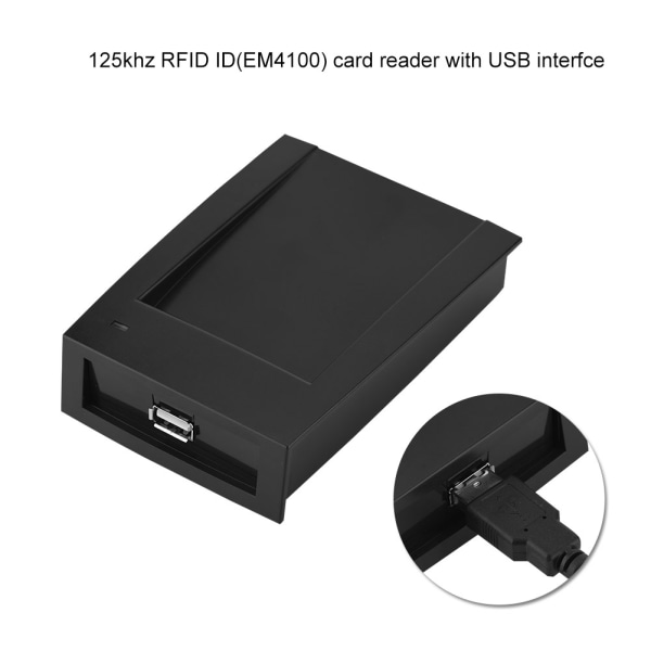 125Khz Smart RFID ID-kortinlukija USB läheisyysanturi Ei asemaa kulunvalvontaan