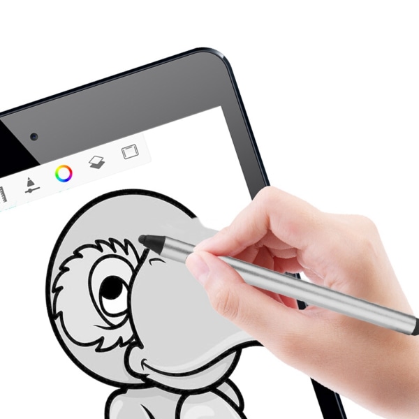 Dobbeltbrug Kapacitiv Universal Touch Screen Pen Stylus til alle mobiltelefoner Tablet (grå)