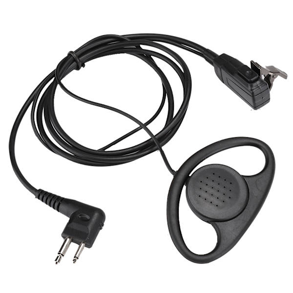D-formad hörsnäcka med PTT-mikrofonheadset för Motorola Walkie Talkie - 2-pack