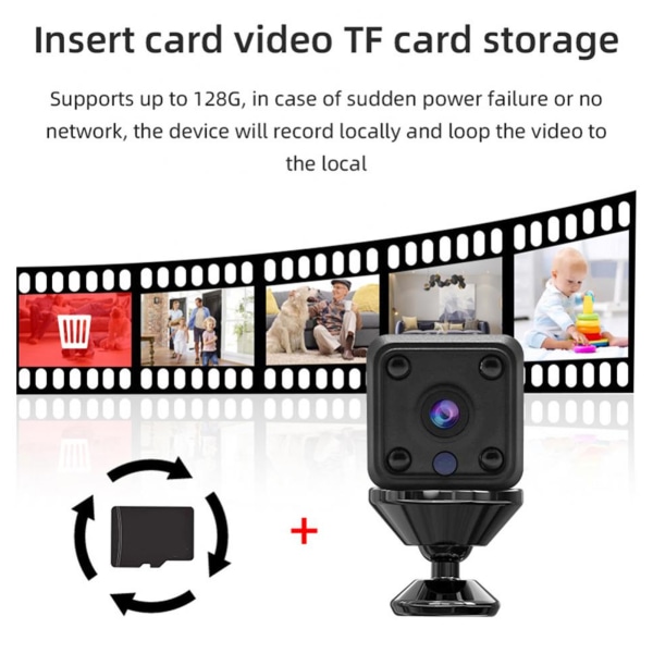 Bärbar 1080P HD Trådlös WiFi Mini IP-kamera med Mörkerseende och Rörelsedetektering