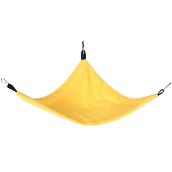 Liten kjæledyrtrekant hengekøye hengende seng for ekornhamster Sugar Glider marsvin (gul)