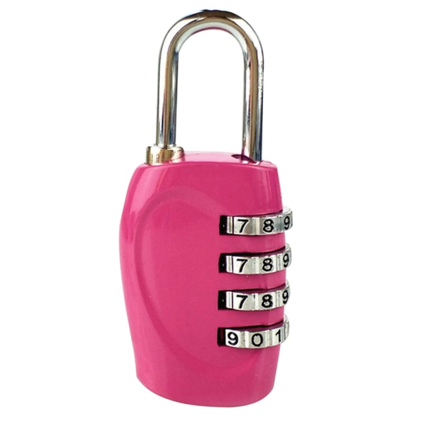 4-cifret kombinationslås Udendørs Sikkerhed Hængelås Zinklegering til Baggage Rygsække Kufferter Skuffer Skabe Pink