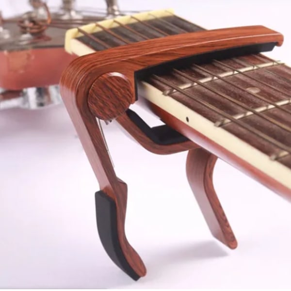 Gitarr Capo Snabbkoppling Tonändring Capo med Plektrumfack Tillbehör för Ukulele Banjo