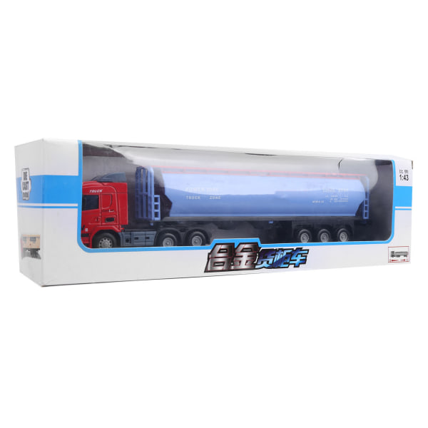 1:43 Ingeniør Tank Container Lastbil Model Legetøj PullBack Høj Simulation Børn Køretøj Legetøj (Rød)