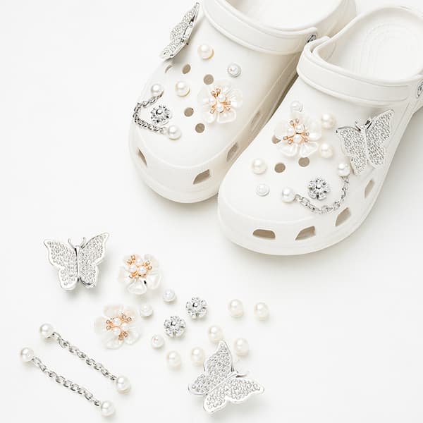 Sko tilbehør, glitterkæde tilbehør, DIY sandal tilbehør, kæde sko tilbehør, DIY kreative tilbehør, voksne hjemmesko