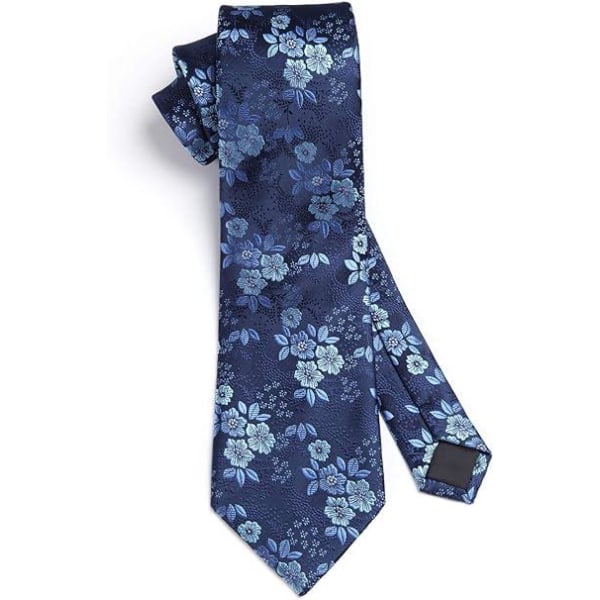 Herre ekstra lang blomstret Paisley slips og lommetørklæde sæt