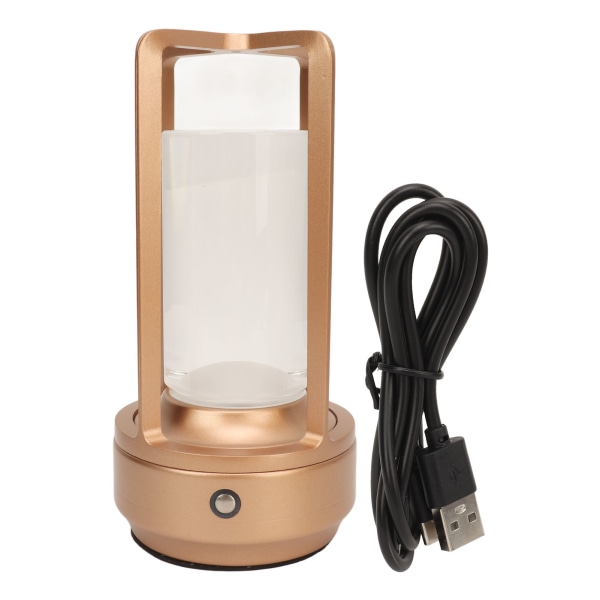Trådløs bordlampe krystall lampeskjerm 3 fargetemperaturer berøringskontroll USB oppladbar LED skrivebordslampe for hjem rosegull
