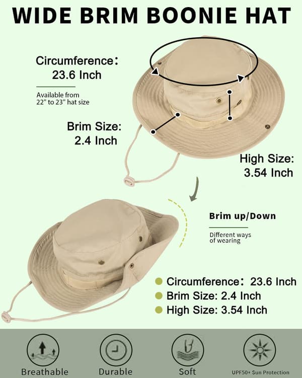 Unisex solhatt — Bucket Hat / Boonie Hat UPF 50+ (vikbar, UV-resistent)