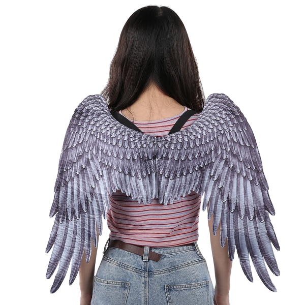 Large Wing Barn Gutt Jente Halloween Fest Cosplay Kostyme Tilbehør Rekvisitter Svart