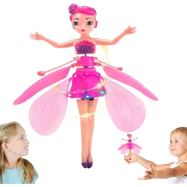 Flyvende fe-leketøy med sensor, USB Sky Dancer - Rosa Pink