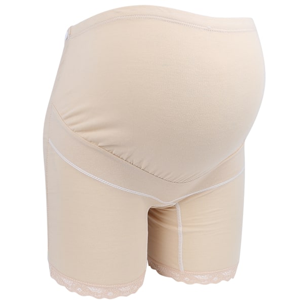 Graviditetsbyxor med hög midja, mjuka, elastiska, justerbara boyshorts, hudfärg, XL
