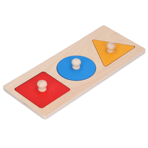 Træ geometrisk matchende bord Farve Form Kognition Pædagogisk Børn Børn LegetøjGeometrisk form