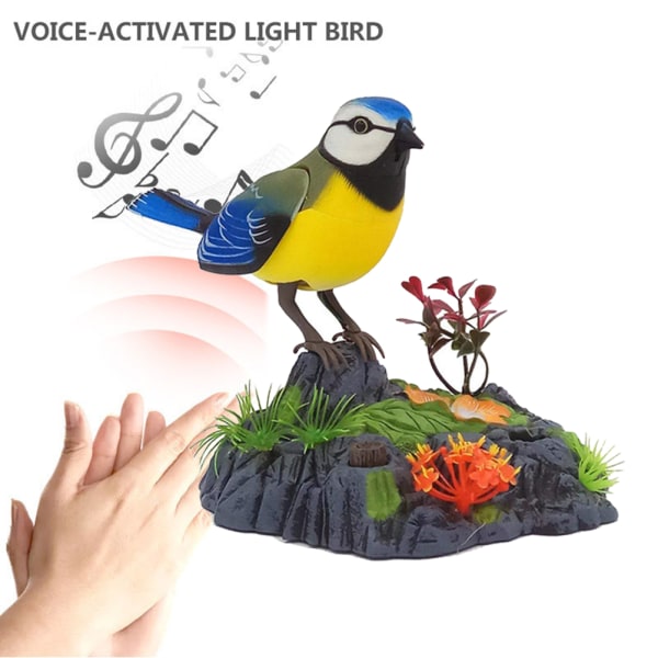 Elektronisesti puhuva toistuva papukaija laulava visertävä lintu liiketunnistimella aktivoitu ääntäminen lasten sähköeläinlelu