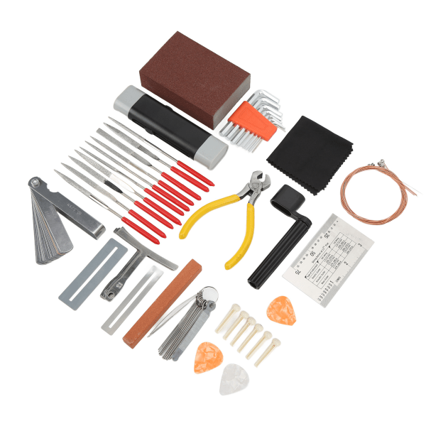 Kitaran korjaustyökalu String Bridge Pin Pick Kiillotusviivain Viivaimen set