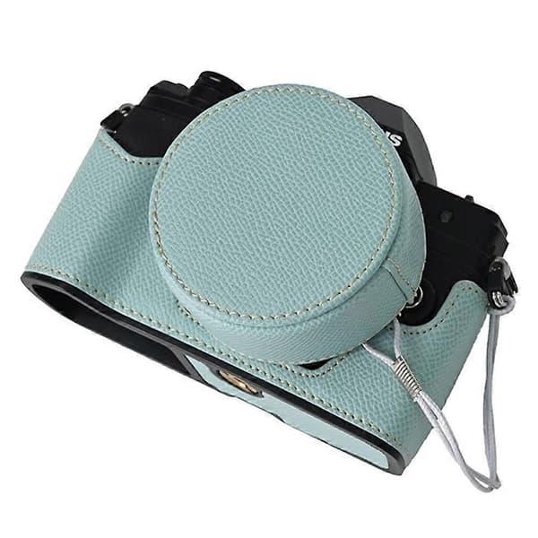 H2u Camera Bag for Olympus OM-D E-M10 Mark IV, Half-Enclosed Leather I5Q Bottom Case with Lens Cap -