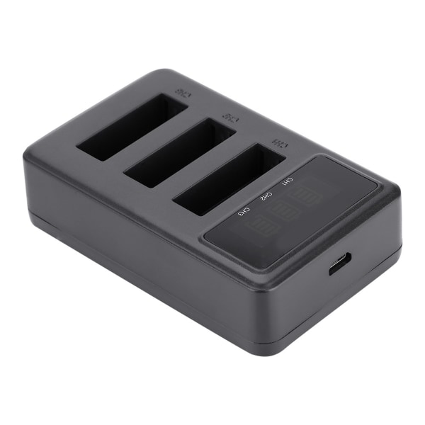 Actionkamera Batterioplader 3 Slot USB Opladning Sort Tilbehør til Sony NP-BX1