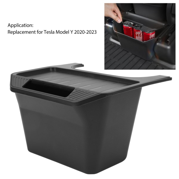 Svart oppbevaringsboks med stor kapasitet for Tesla Model Y Center Console