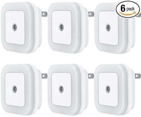 LED natlys med smart sensor skumring til daggry sensor, dagslys hvid, 0,5W plug-in, 6-pak