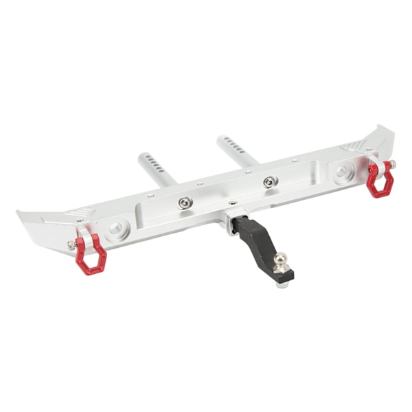 RC Bakre Stötfångare Aluminiumlegering med 2 Vita Lampor RC Metall Stötfångare för SCX10 för TRX4 för Red Cat GEN8 1/10 RC Bil Silver