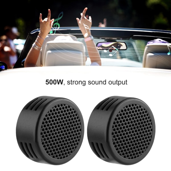 Mini Bilhøyttaler Audio Diskant - Svart, 12V, 500W, 35mm, 98dB, Høyttaler