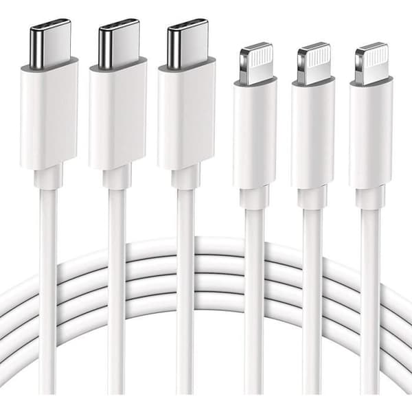 USB-C til Lightning-kabel - 3-pakning - Hurtiglading - 2M lengde - Kompatibel med iPhone 12/13