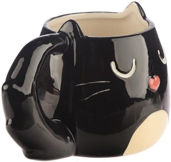 Sort Kat Krus 3D Keramisk Nyhed Søde Krus Kopper 400 ml til Varme Drikke, Te, Kaffe, Varm Chokolade