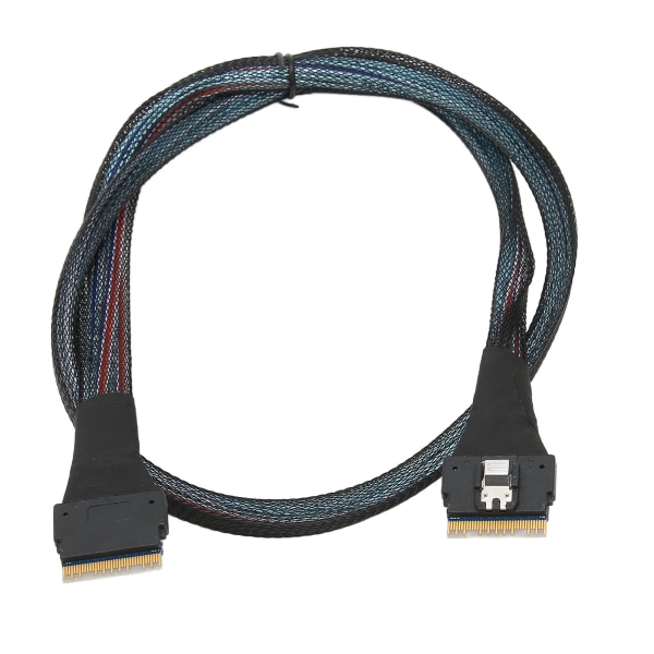 Slim SAS SFF‑8654 8i - SFF‑8654 8i 24Gbps SAS4.0 30AWG -sovitinkaapeli - 0,8 m
