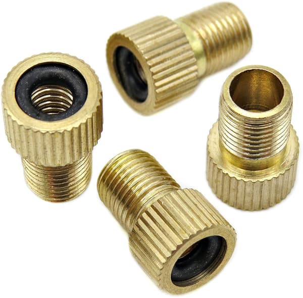 Presta Ventiladapter - Konverterar Presta Ventil till Schrader Ventil - Pumpar Däck Med En Standard Cykelpump Eller Luftkompressor (4-pack)