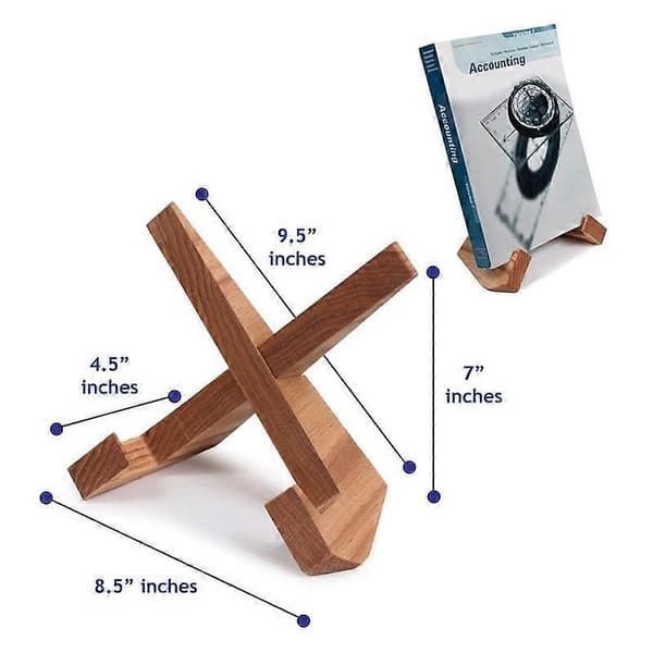 Wooden Book Stand - Rustic Kitchen Decor