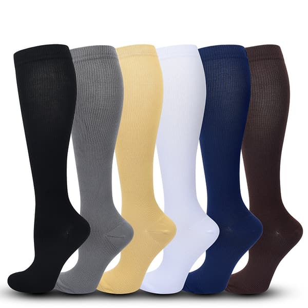 2 par kompresjonsstrømper for menn og kvinner, flystrømper, kompresjonsstrømper, løpesokker - marineblå S/M Navy blue S/M (35-38)