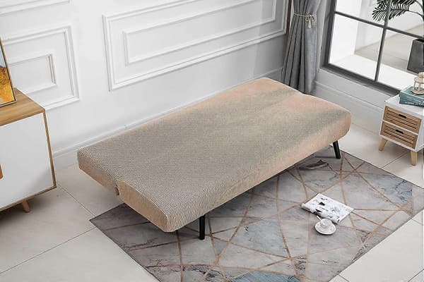 Sofaovertræk uden armlæn, elastisk skridsikkert strækovertræk blødt stof (sand)
