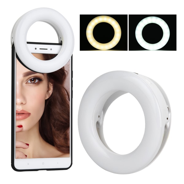 XJ-19 bærbar genopladelig 40 LED kamera Selfie Ring Fyld lys 3200K-6500K til mobiltelefon Makeup Live Koncert