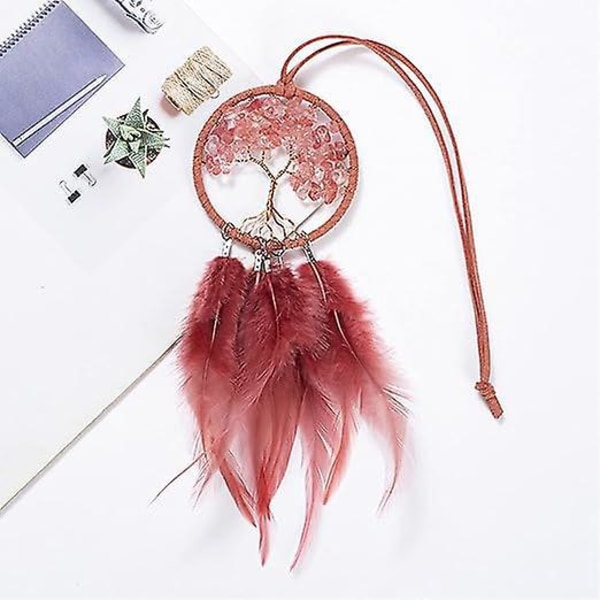 Käsintehty Bohemian Feather Dream Catcher - Tree Of Life