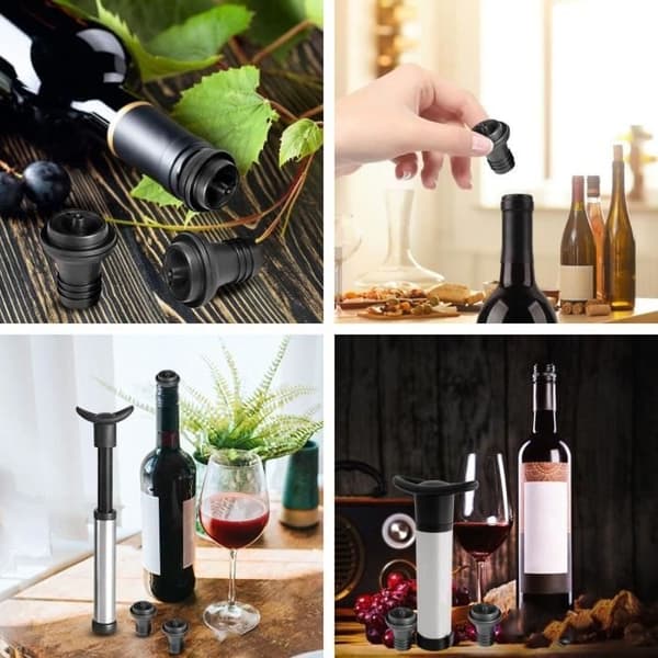Flaskpropp, Vakuum-vinflaskpropp, Lufttät vinpump, Vakuumpump vinproppar, Vin-/champagnesparare