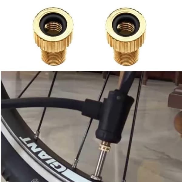 2-pack Presta ventil till Schrader adapter - Standard cykelpump eller luftkompressoradapter