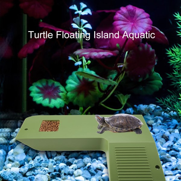 Kilpikonnasammakko kelluva saari vesilemmikkimatelijan elinympäristötarvikkeet akvaariokoriste (vihreä)