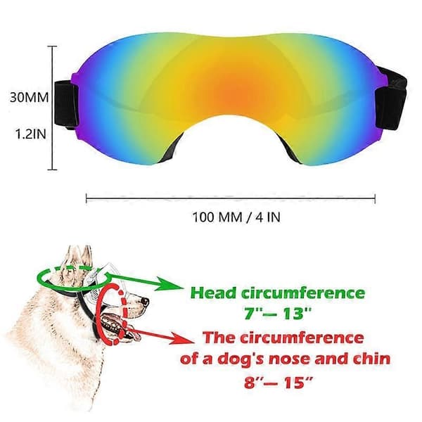 Small Dog Sunglasses, Dog Goggles with Adjustable Strap UV Protection