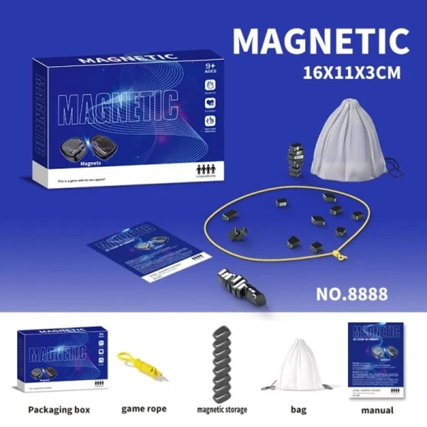 Magneettinen peli Perhelautapeli, Hauska Desktop Magnet Game -pulmapelistrategiapeli, Magneettinen lautapeli-A