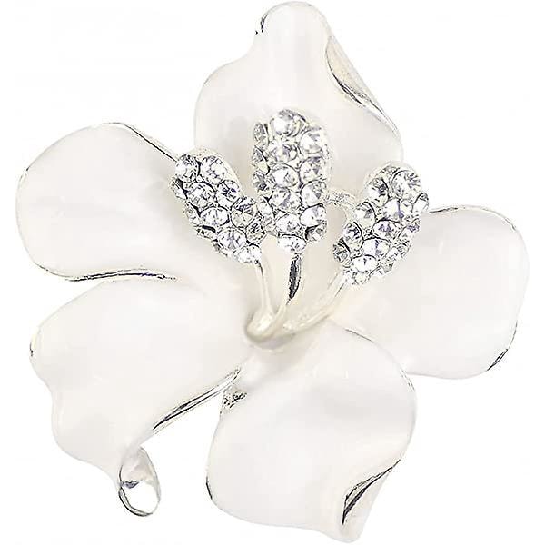 Elegant Flower Shaped Crystal Brooch