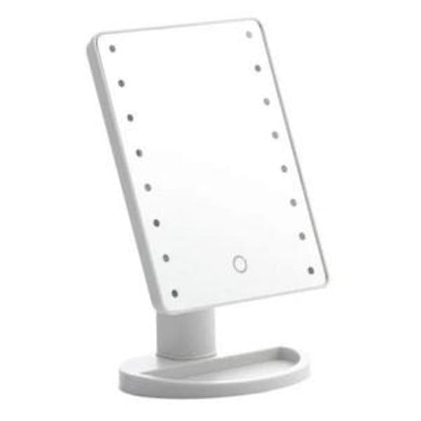 Justerbart makeupspejl med LED-lys hvidt