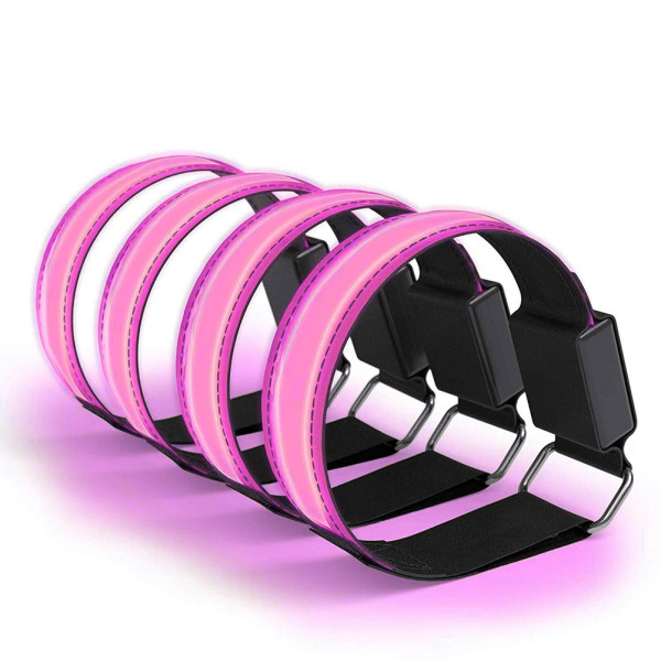 4st självlysande armband USB reflekterande band armband för utomhusjogging löpsport
