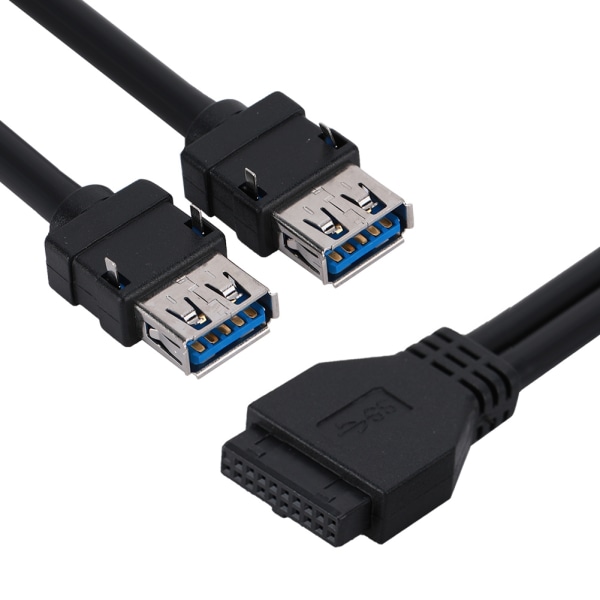 USB3.0 19/20PIN stasjonær hovedkortpanelmontert kabel med faste føtter (0,6 m)