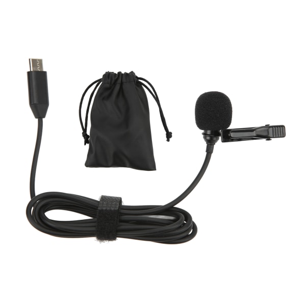 Typ C Lavalier Mikrofon Hifi Ljud Brusreducerande Clip On Lapel Microphone Rundstrålande mikrofon för Insta360 ONE X2